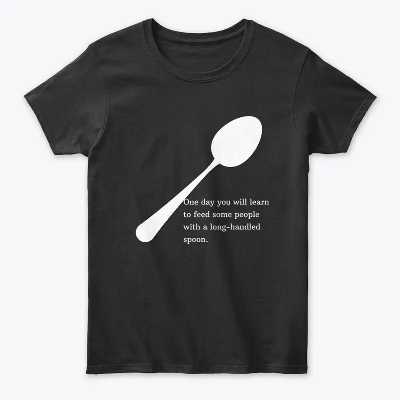 Feed with a long handled spoon